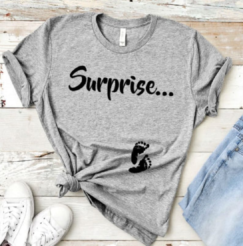 Pregnancy Announcement Tshirtsurprise Pregnancy Shirt funny Etsy