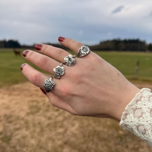 Floral Spoon Ring, Bloemenring, Vintage Silver Ring, Antieke Lepel Ring, Uniek Cadeau