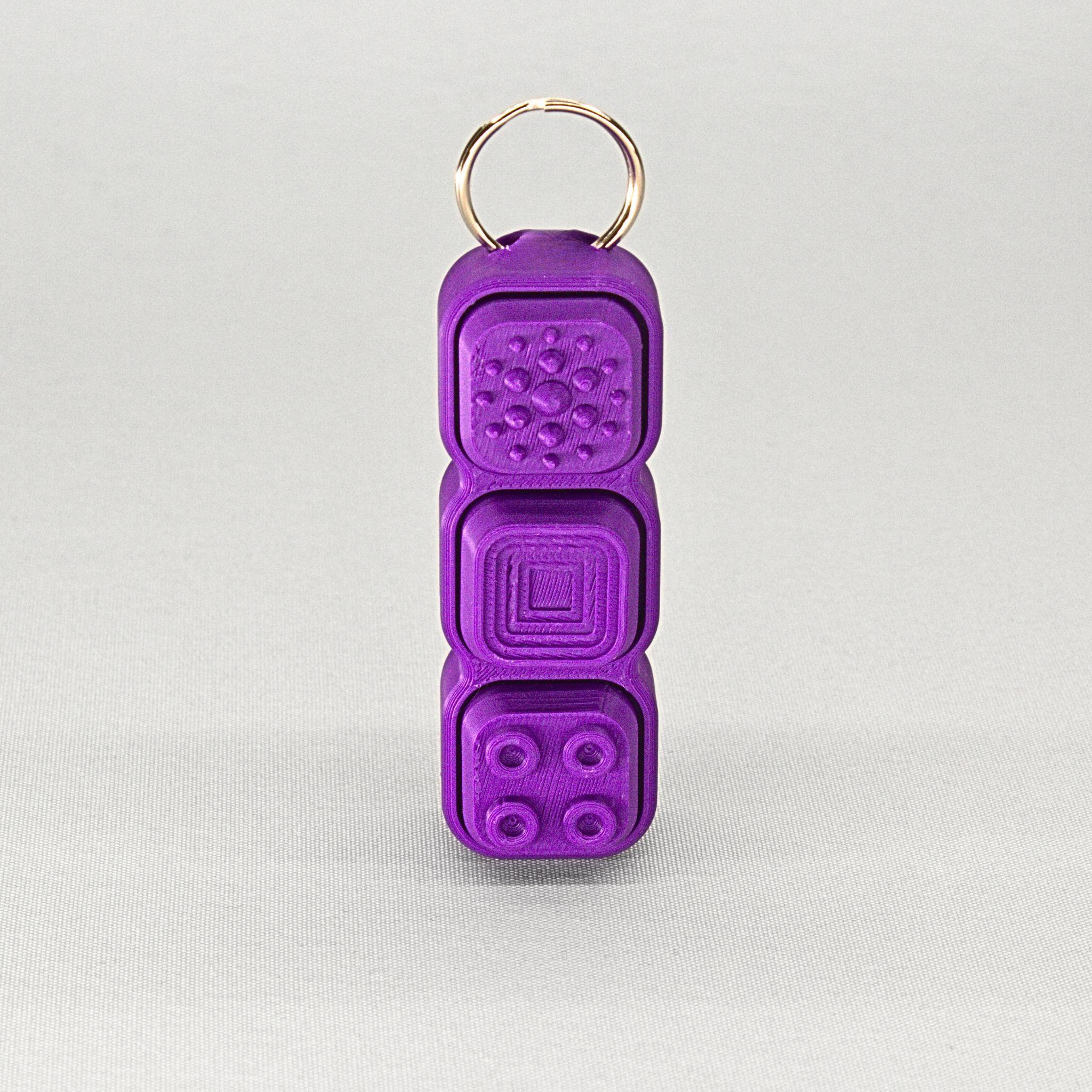 3D Printed Fidget Clicker Keychain – 3 Textured Keys, Click or Silent ...