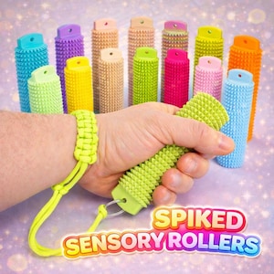Spiked Sensory Roller with Wrist Strap | Pain Stim | Tactile Spiked Fidget