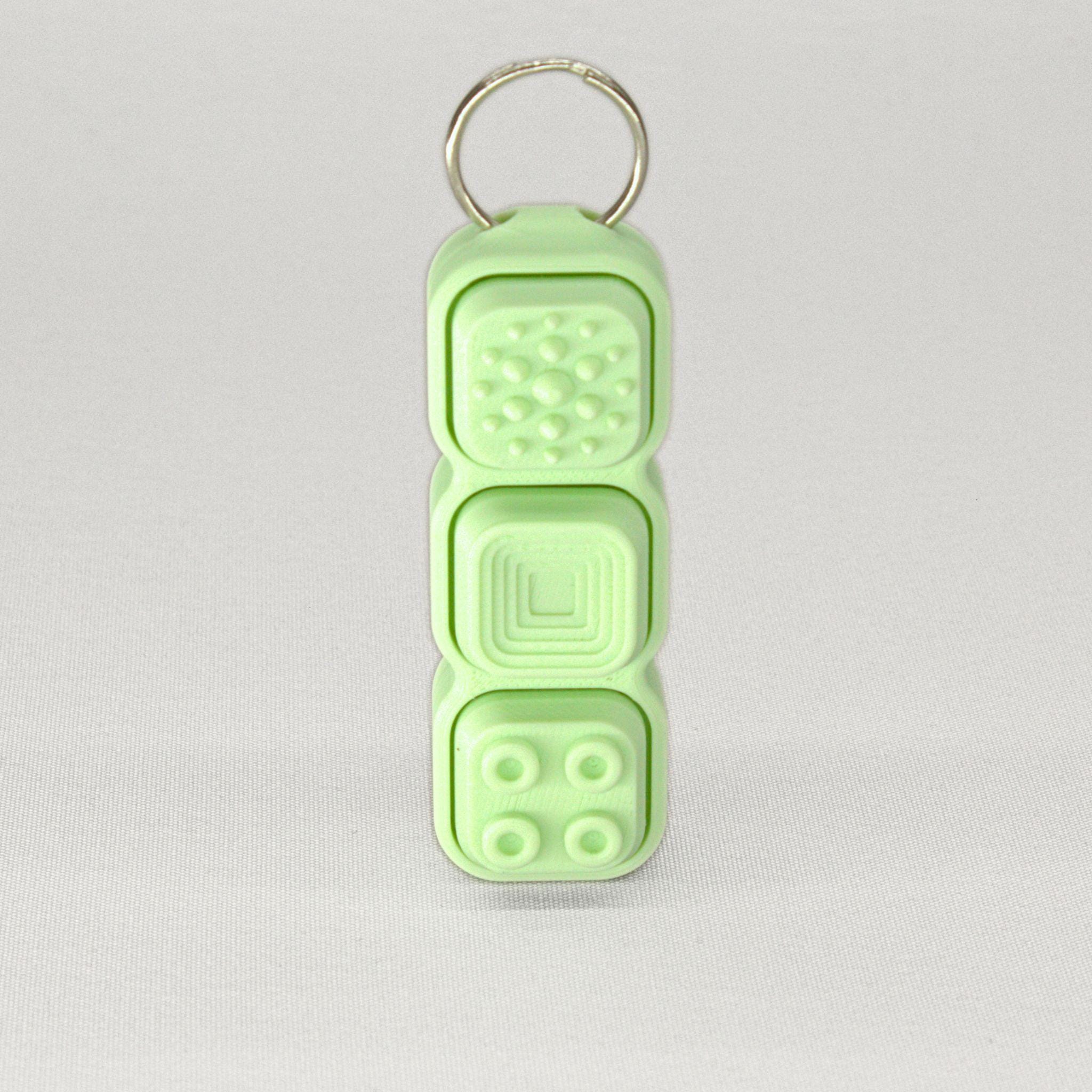 3D Printed Fidget Clicker Keychain – 3 Textured Keys, Click or Silent ...