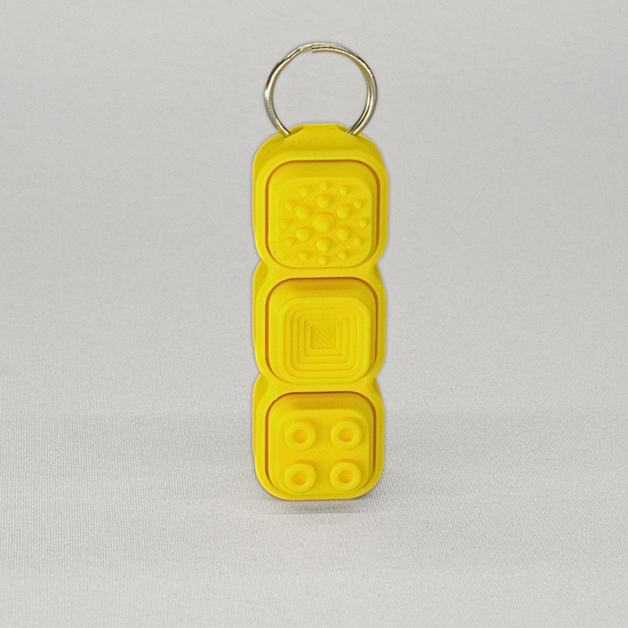 3D Printed Fidget Clicker Keychain – 3 Textured Keys, Click or Silent ...