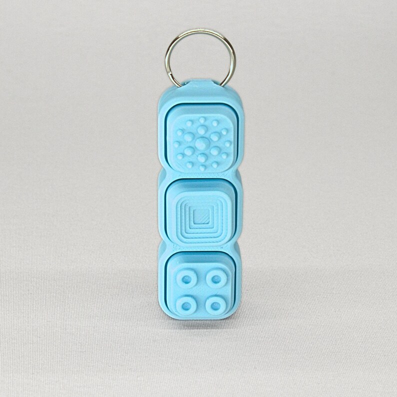 3D Printed Fidget Clicker Keychain – 3 Textured Keys, Click or Silent ...