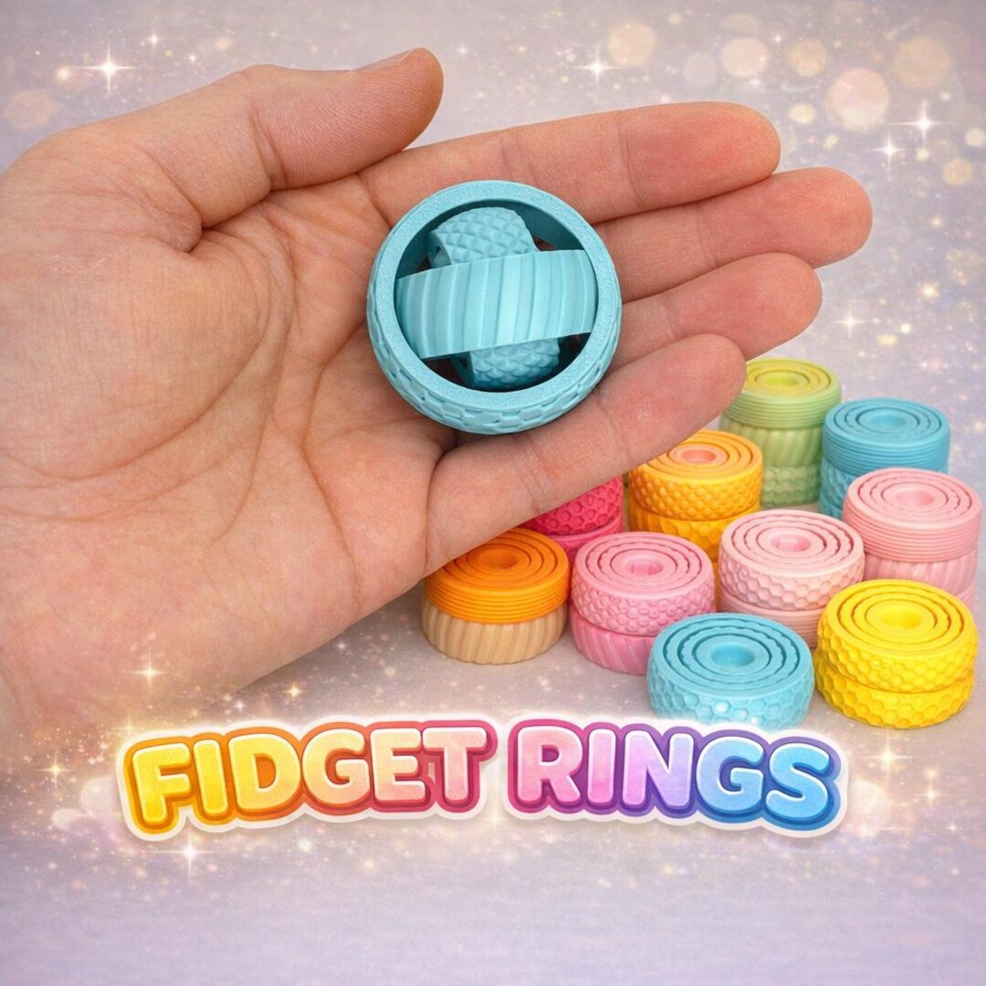 Pair of 3D Printed Fidget Rings – Textured Spinning Sensory Toy - Etsy UK