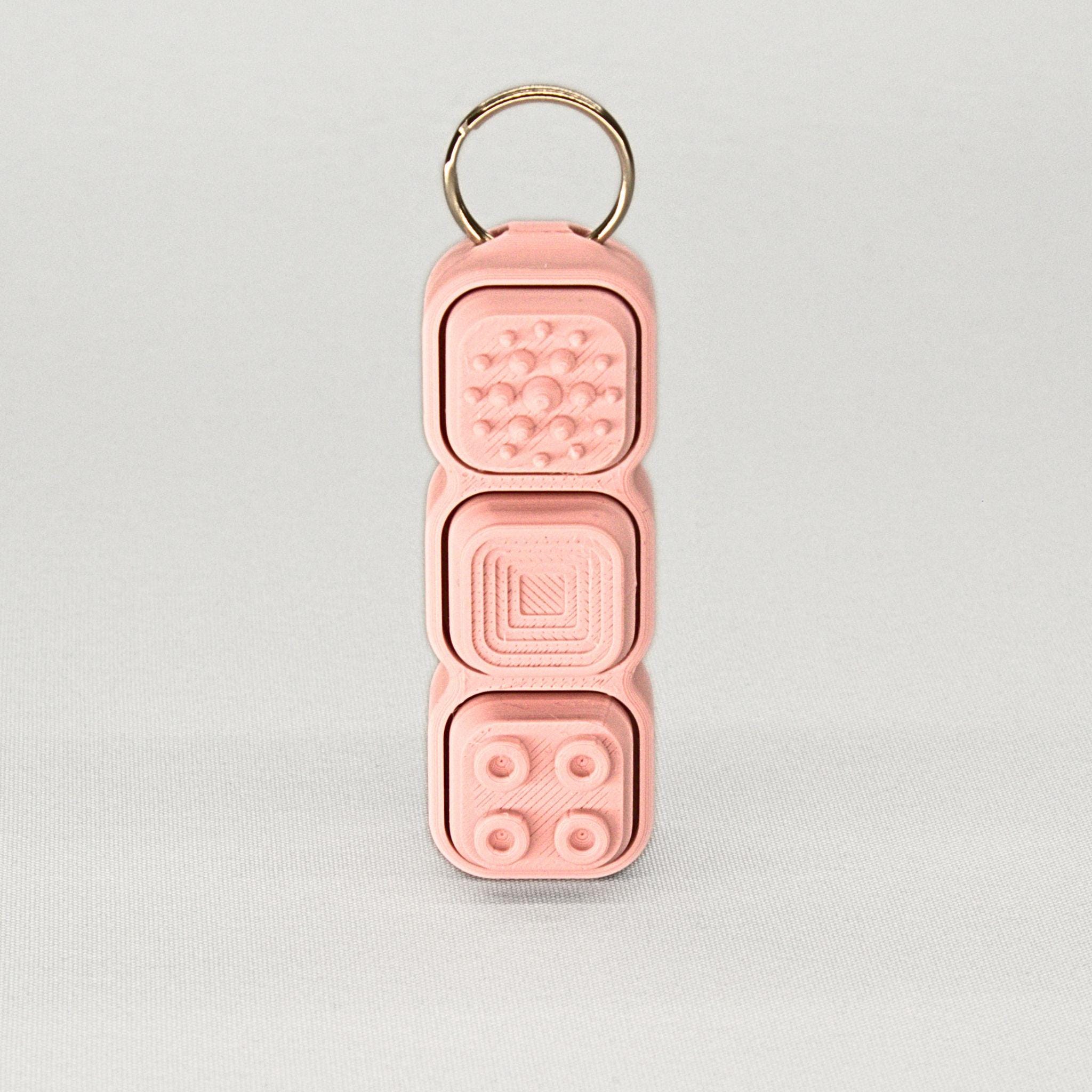 3D Printed Fidget Clicker Keychain – 3 Textured Keys, Click or Silent ...