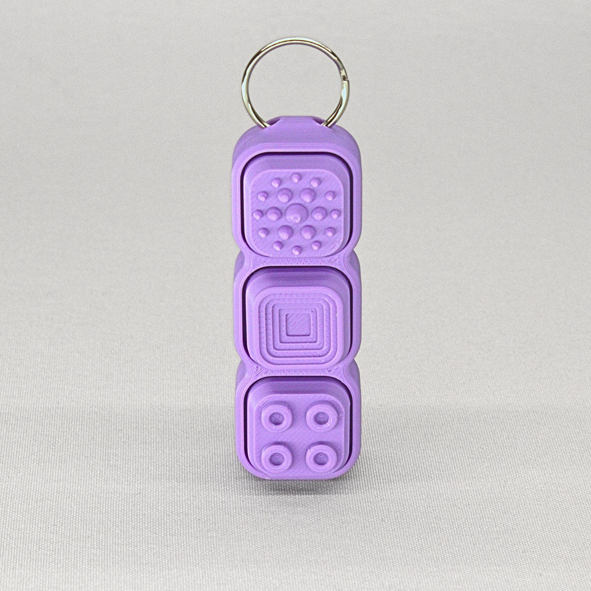 3D Printed Fidget Clicker Keychain – 3 Textured Keys, Click or Silent ...