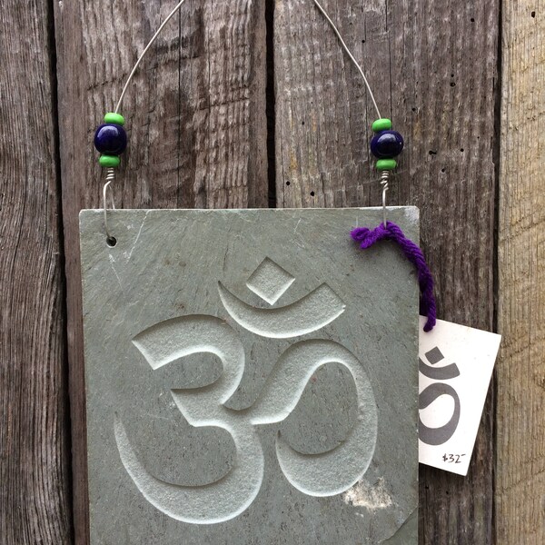 Om Hanging Sandblasted Tile