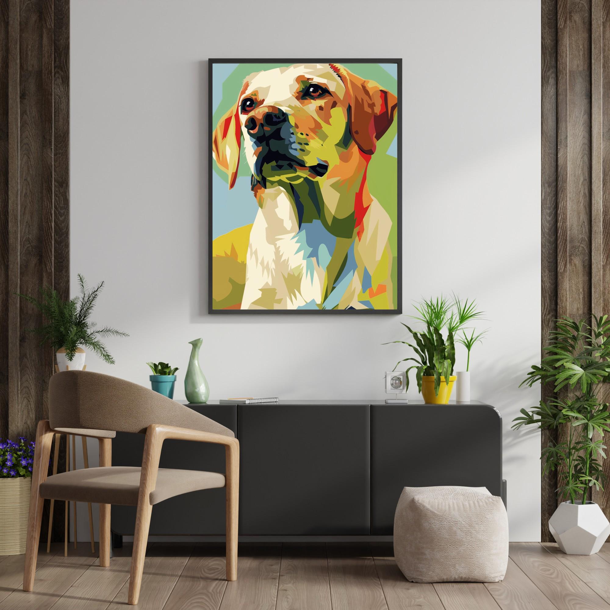 Dog Vector Poster Vector Style Dog Printable Wall Art Minimalist Dog Poster Modern Pet ...