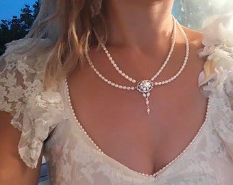 Bridal Jewelry Set, Wedding Necklace, Pearl Bracelet, Wedding Jewelry, Pearl Jewelry, Wedding Bracelet, Swarovski Jewelry,Bridal necklace