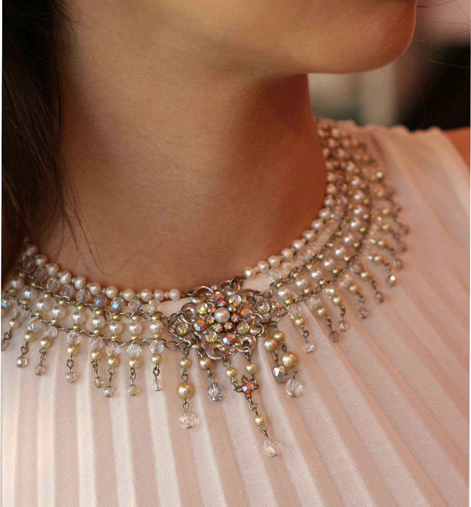 Bridal Choker Vintage Wedding Chocker 1920s Inspiration Hand Etsy