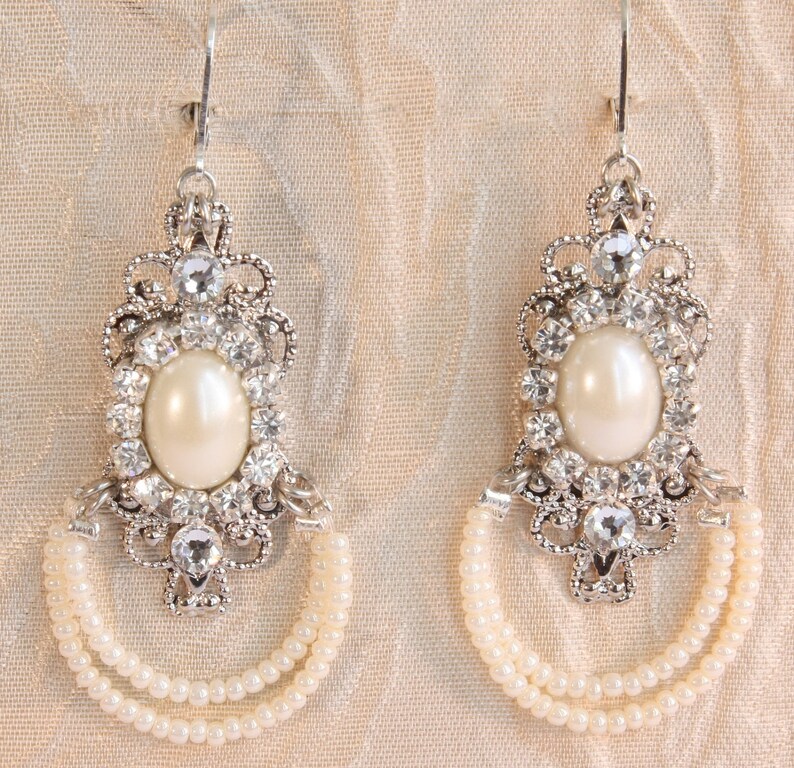 chandelier pearl earrings for wedding