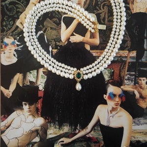Collana girocollo da sposa con smeraldi e perle: collana da sposa con strass immagine 6