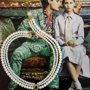 Collana girocollo da sposa con smeraldi e perle: collana da sposa con strass immagine 5
