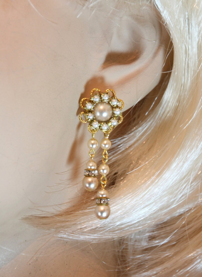 chandelier pearl earrings for wedding
