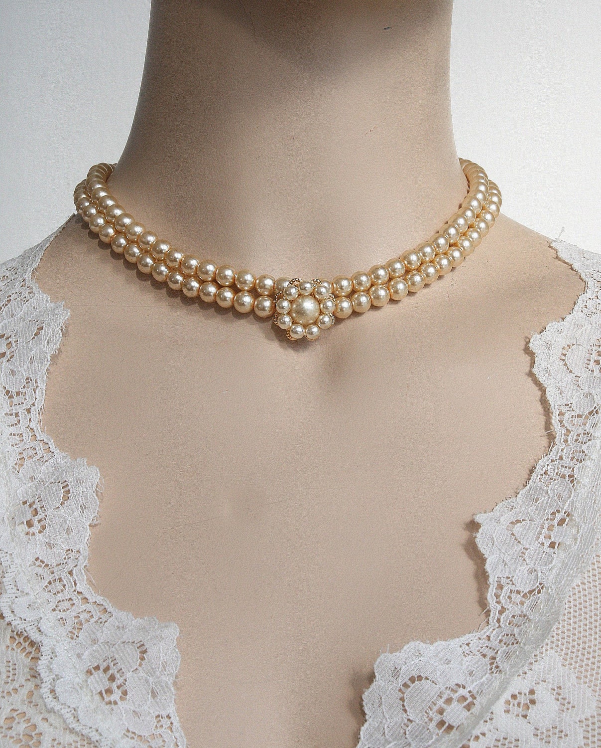 Bridal Pearl Necklace Pearls Silver Bride Choker Bride Necklace Multi  Strand Pearls Rhinestone Ivory Pearls Crystal Collar Necklace Weddings -  Etsy | Bridal pearl necklace, Bridal necklace, Bridesmaid jewelry sets