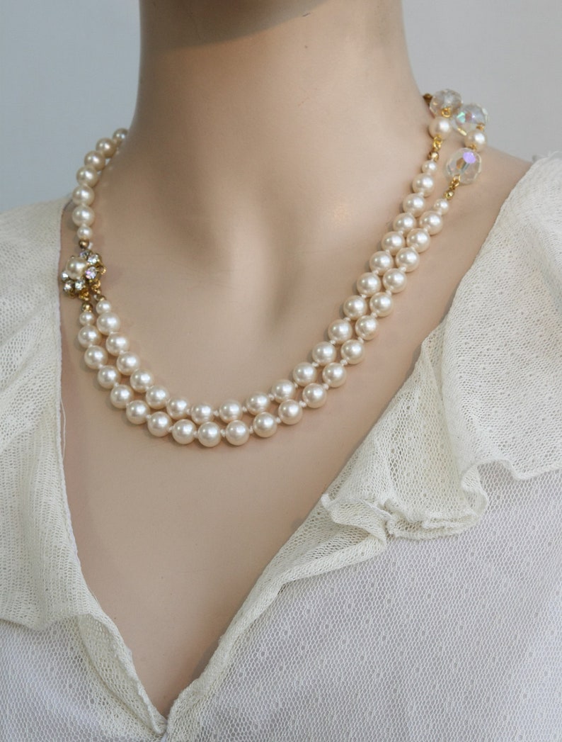 Pearl Bridal Necklace Vintage Necklacevictorian Bridal - Etsy