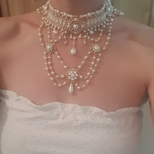 Vintage Bridal Necklace Wedding Victorian Choker renaissance Era Bridal Jewelry Victorian choker