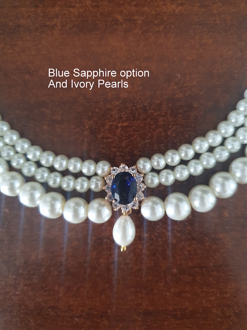 Collana girocollo da sposa con smeraldi e perle: collana da sposa con strass immagine 9