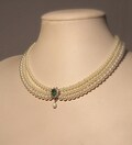 Emerald & Pearl Bridal Choker: Rhinestone Wedding Necklace product logo