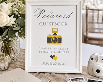 Livro de assinaturas Polaroid, placa para livro de assinaturas Polaroid, livro de assinaturas Polaroid para casamento, placa para livro de assinaturas com fotos, livro de assinaturas para casamento, placa de casamento