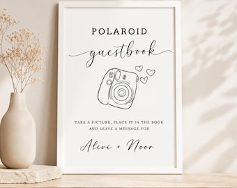 Instax Guest Book, Polaroid Guestbook Sign, Instax Mini 12 Instructions, How to Load New Film, Editable Canva Wedding Template, wedding book