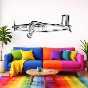 PC-6-B2-H2 Turbo-Porter Silhouette Metal Wall Art, Gift for Him, Airplane Wall Art, Metal Wall Art, Pilot Gift, Aviation Gift