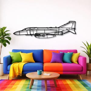 RAF F-4K Phan*tom Silhouette Metal Wall Art, Airplane Gift, Gift for Him, Airplane Wall Art, Metal Wall Art, Pilot Gift, Aviation Gift
