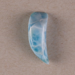Beautiful Designer Freeform Fang Blue Larimar - Worry Stone / Pocket Stone - Dominican Republic - Caribbean Stone