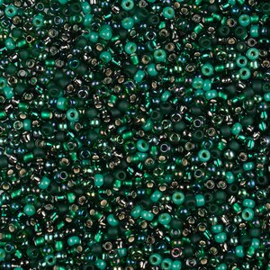 11/0 Toho and Miyuki - Green Malachite Mix #CM28 Japanese Seed Beads EXCLUSIVE MIX