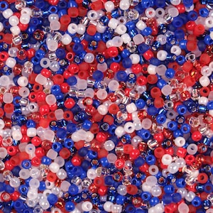 11/0 Toho - Patriotic 4th of July Mix #CM5 Japanese Seed Beads EXCLUSIVE MIX