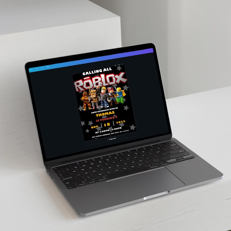 Roblox Birthday Invitation | Editable Gaming Canva Template (digital ...