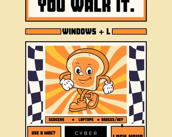 Cyber Awareness Poster - Lock Your Computer (PNG and PDF Print)