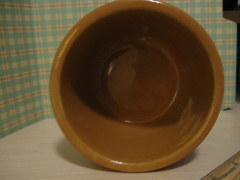 Small Vintage Brown Pottery Bowl Marked USA Etsy
