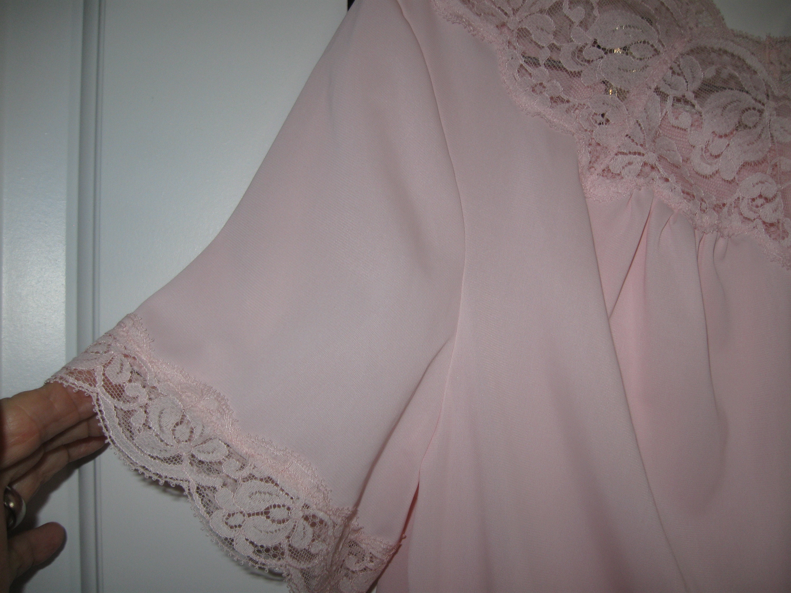 Vintage Vanity Fair Nylon Tricot Pajamas Pink Lace Trimmed Etsy