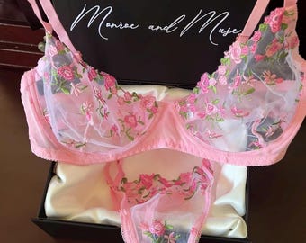 Rose Garden Fairy Set| Floral Lingerie Set| Monroe and Muse Chérie Collection