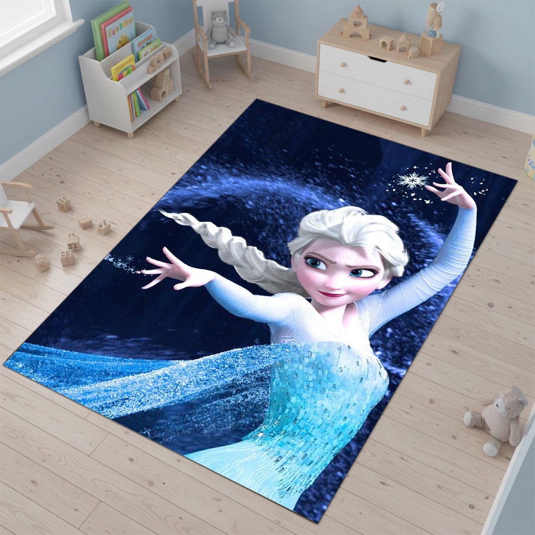 Frozen Rug Frozen Elsa Rug, Disney Princess Area Rug, Snow Queen Bedroom Decor ...