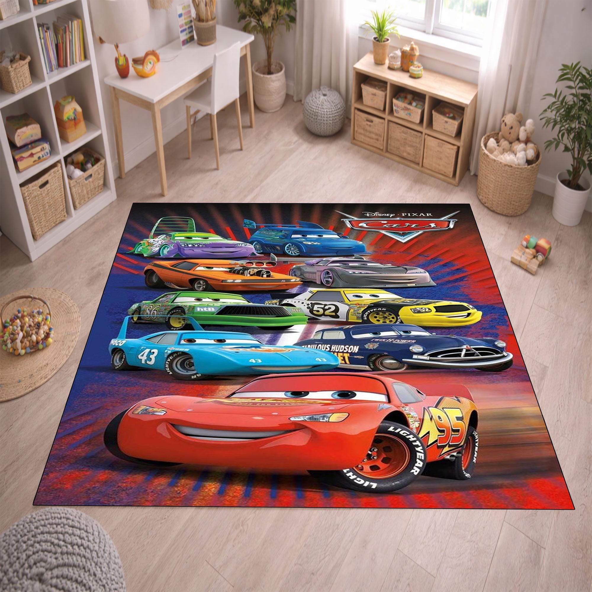 Disney Pixar Cars Rug – Lightning Mcqueen Kids Room Carpet – Cars Movie ...