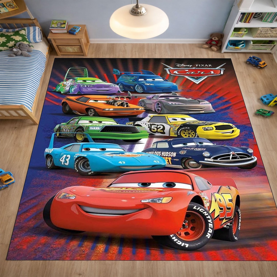 Cars 2 Rug Disney Pixar Cars Rug – Lightning Mcqueen Kids Room Carpet – Cars Movie ...