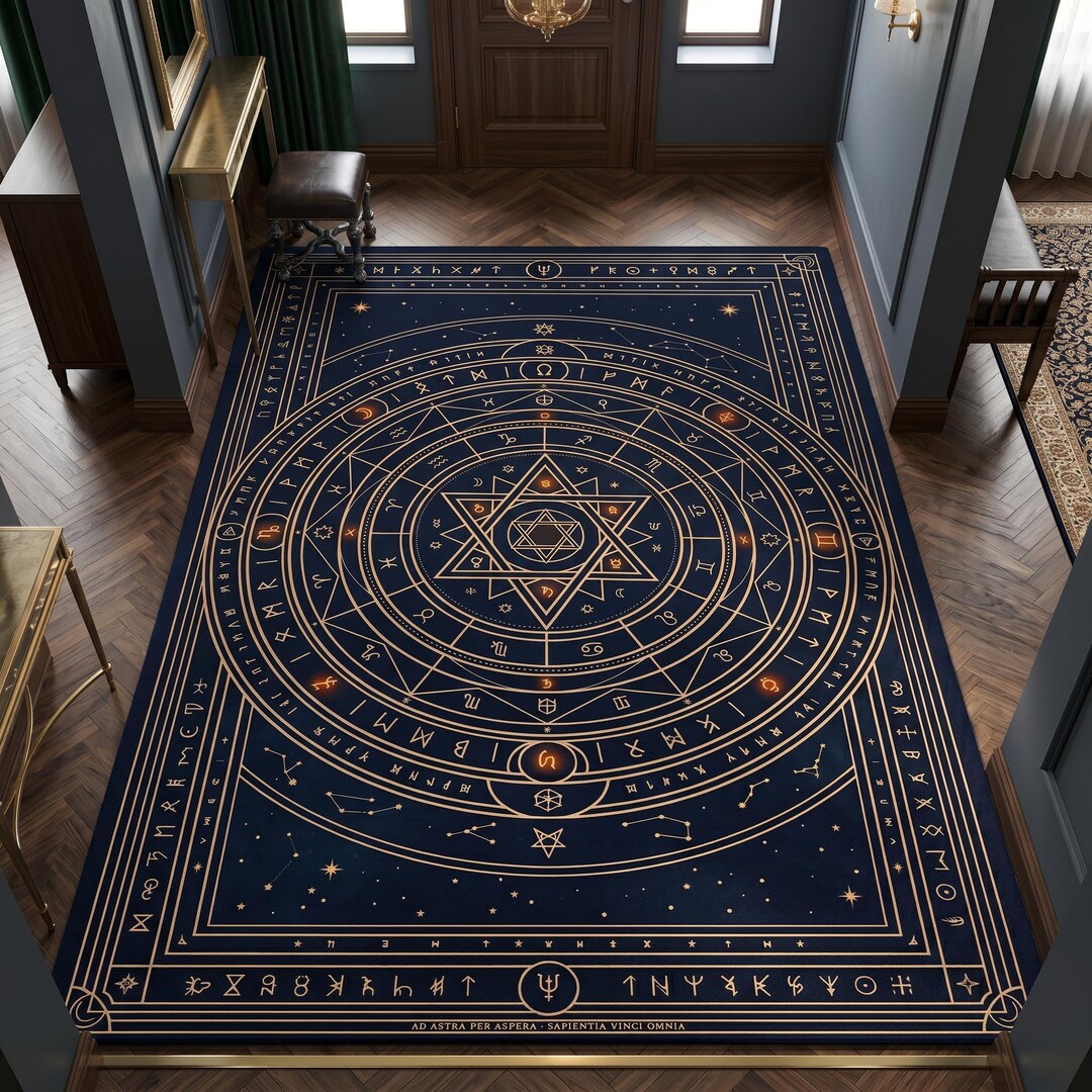 Zodiac Sign Rug Celestial Zodiac Rug, Astrology Wheel Carpet, Mystic Cosmic Design - Etsy
