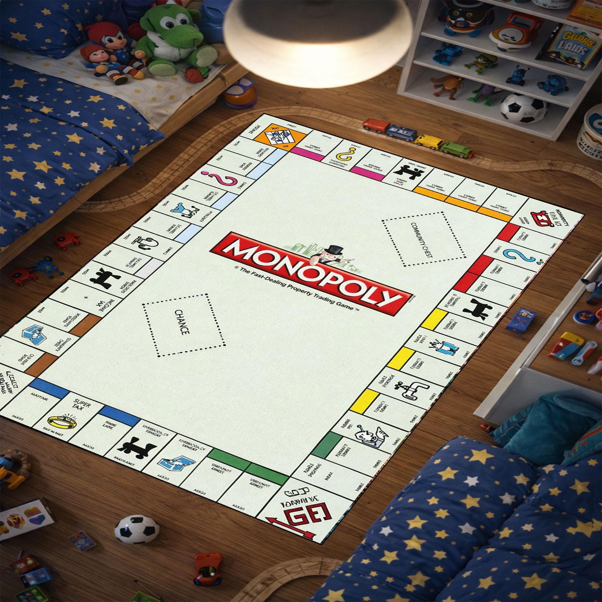 Monopaly Rug Monopoly Board Rug, Classic Game Room Carpet, Iconic Property Trading ...