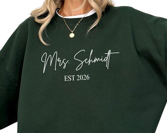 Personalisiertes Geschenk für die Braut, Braut-Sweatshirt, Verlobungsgeschenk, einzigartiges Geschenk zum Junggesellinnenabschied