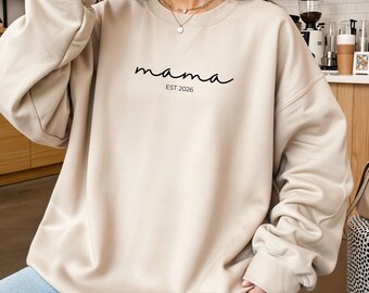 Personalisierter Mama Pullover, individuelles Mama-Shirt, Mama-Sweatshirt, Mama-Pullover, individuelles Mama-Pullover, Geschenk für Mama, Muttertagsgeschenk
