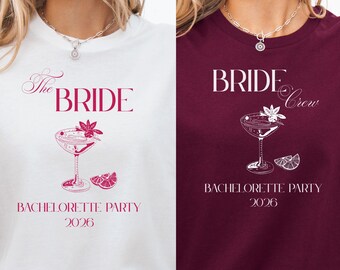 Personalisiertes JGA T-Shirt, Bride Crew Shirt, Bachelorette Outfits Damen, Shirts für Junggesellinnenabschiede, Brautgeschenk-Shirt