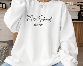 Personalisiertes Geschenk für die Braut, Braut-Sweatshirt, Verlobungsgeschenk, einzigartiges Geschenk zum Junggesellinnenabschied