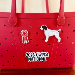 3D Printed German Wirehaired Pointer Charm, Keychain, Magnet (Bogg Bag Accessory)