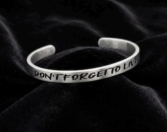 Stainless Steel Don’t Forget To Live Bangle Dont Forget To Live Bracelet Hypoallergenic Non Tarnish Yungblud Slogan Memento Vivere Quote