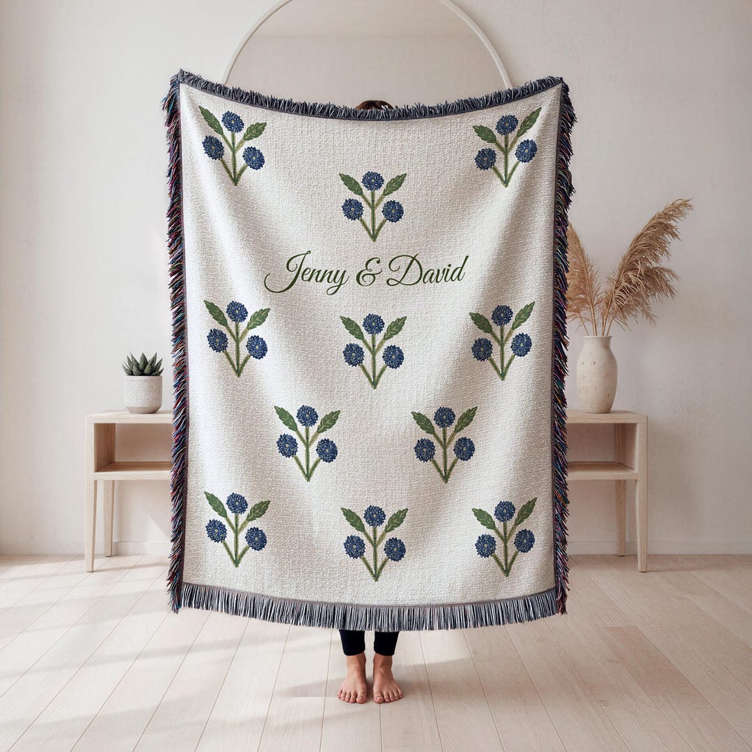 Personalized Woven Throw Blanket Wedding Gift for Wife Anniversary ...