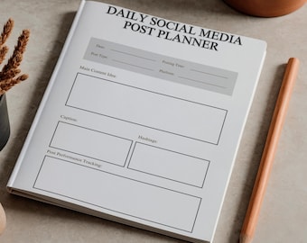 Planificador diario de publicaciones en redes sociales (PDF) / Planificador de contenido imprimible / Organizador de publicaciones diarias / Planificador de marketing de influencers