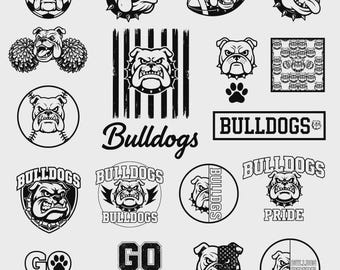 Bulldog SVG, Bulldog PNG, Design mascotte Bulldog, Download digitale, Clipart Bulldog, File di taglio artigianale, Arte sublimatica