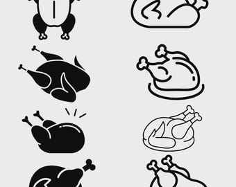 Tacchino del Ringraziamento SVG, Tacchino arrosto SVG, Tacchino cotto, Cena del Ringraziamento, Ritagli del corpo del tacchino, Download IMMEDIATO